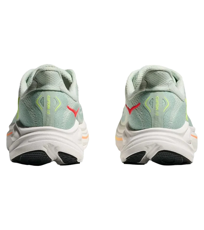 HOKA CLIFTON 10 SEA GLASS NEON FLAME WOMEN’S - Image 6